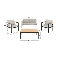 Safavieh Hendor 4-pc. Conversation Set Cushioned