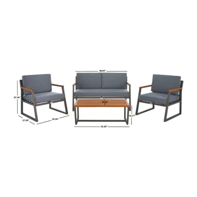 Safavieh Randolph 4-pc. Conversation Set Cushioned