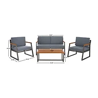 Safavieh Randolph 4-pc. Conversation Set Cushioned