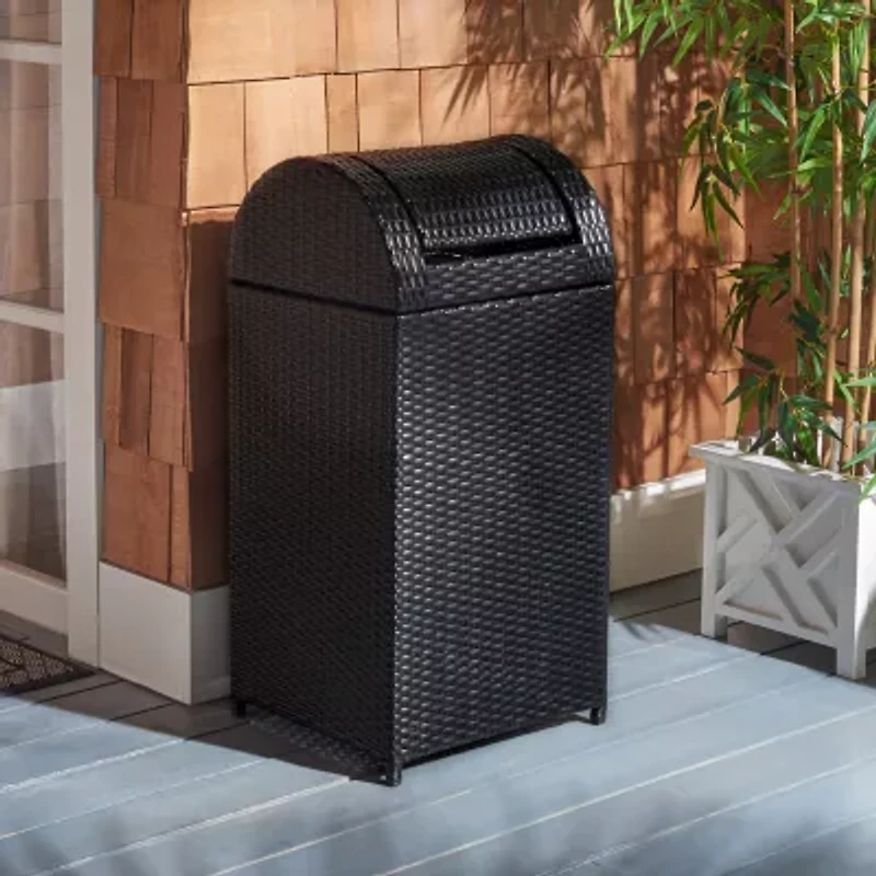 Wicker Patio Trash Cans