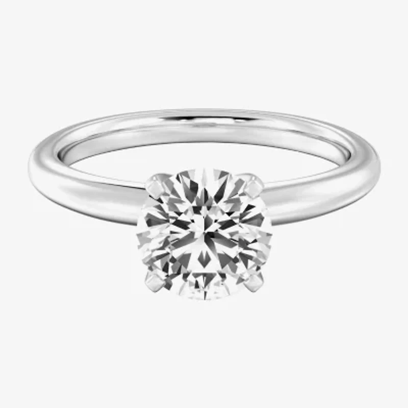 Classic Collection Womens 2 CT. Natural White Diamond 14K Gold Round Solitaire Engagement Ring