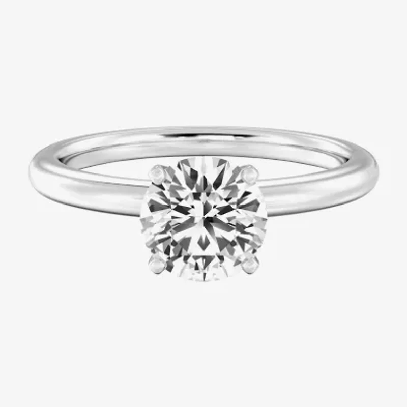 Classic Collection Womens 1 1/2 CT. Natural White Diamond 14K Gold Round Solitaire Engagement Ring