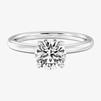 Classic Collection Womens 1 1/2 CT. Natural White Diamond 14K Gold Round Solitaire Engagement Ring