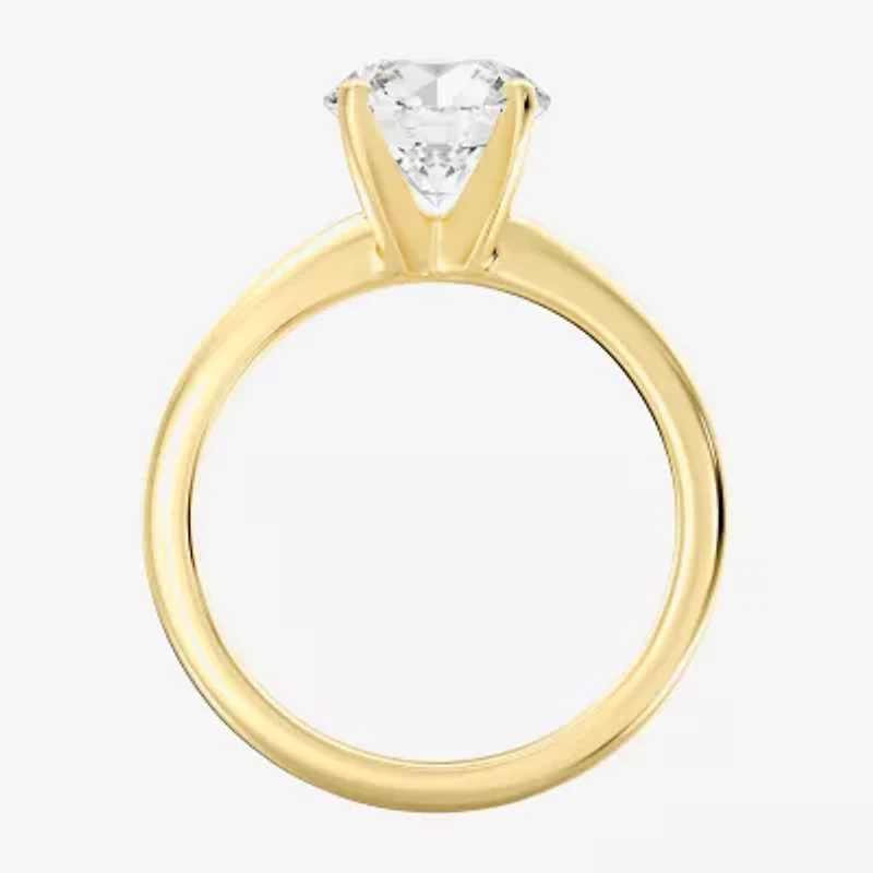 Classic Collection Womens 2 CT. Natural White Diamond 14K Gold Round Solitaire Engagement Ring