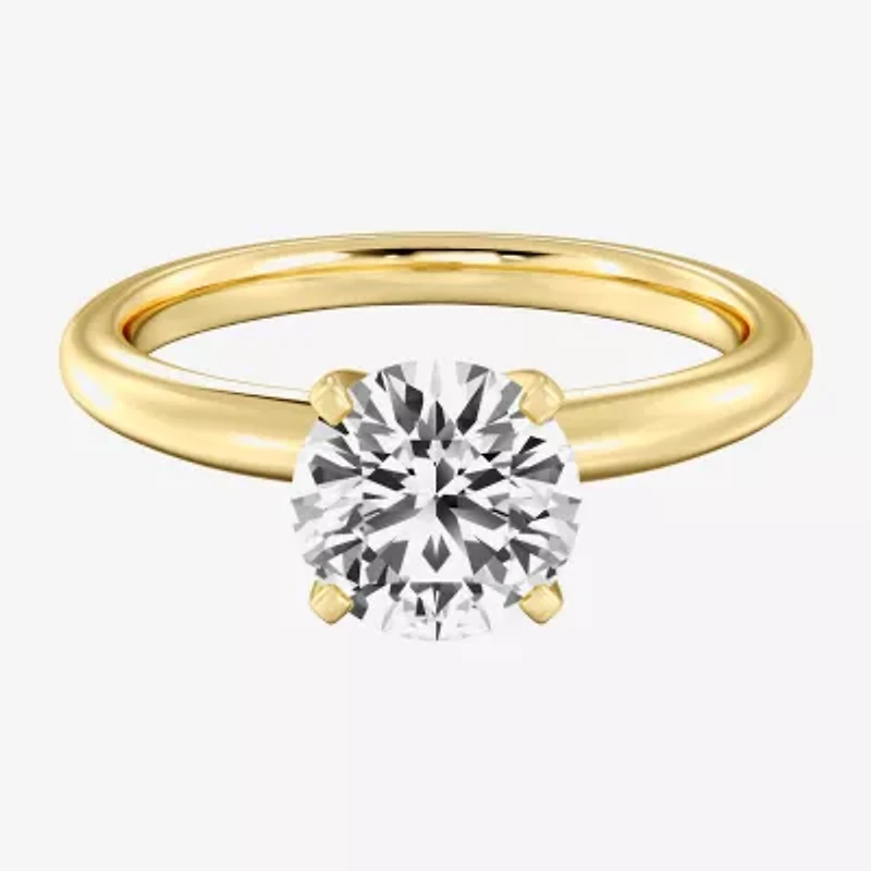 Classic Collection Womens 2 CT. Natural White Diamond 14K Gold Round Solitaire Engagement Ring