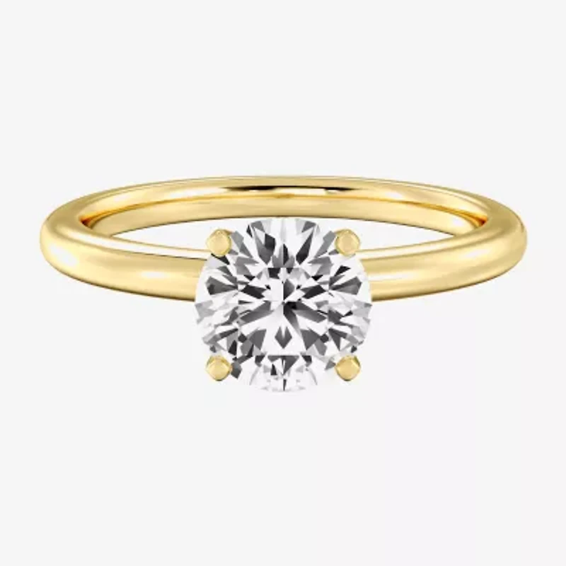 Classic Collection Womens 1 1/2 CT. Natural White Diamond 14K Gold Round Solitaire Engagement Ring