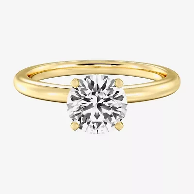 Classic Collection Womens 1 1/2 CT. Natural White Diamond 14K Gold Round Solitaire Engagement Ring