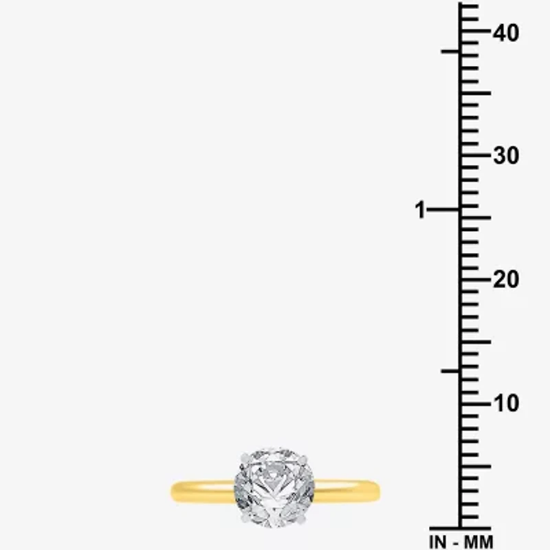 Classic Collection Womens 1 1/2 CT. Natural White Diamond 14K Gold Round Solitaire Engagement Ring
