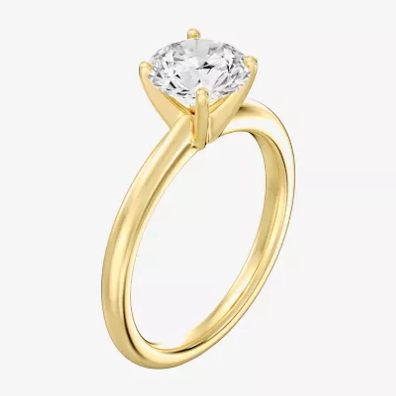 Classic Collection Womens 1 1/2 CT. Natural White Diamond 14K Gold Round Solitaire Engagement Ring