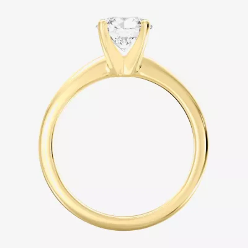 Classic Collection Womens 1 1/4 CT. Natural White Diamond 14K Gold Round Solitaire Engagement Ring