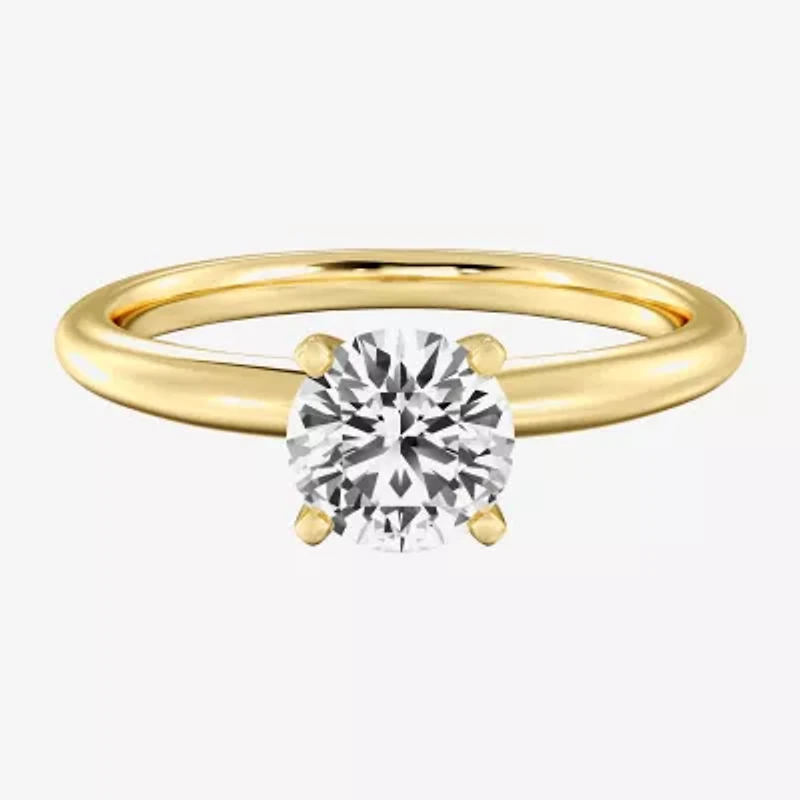 Classic Collection Womens 1 1/4 CT. Natural White Diamond 14K Gold Round Solitaire Engagement Ring