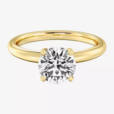 Deluxe Collection Womens 2 CT. Natural White Diamond 14K Gold Round Solitaire Engagement Ring