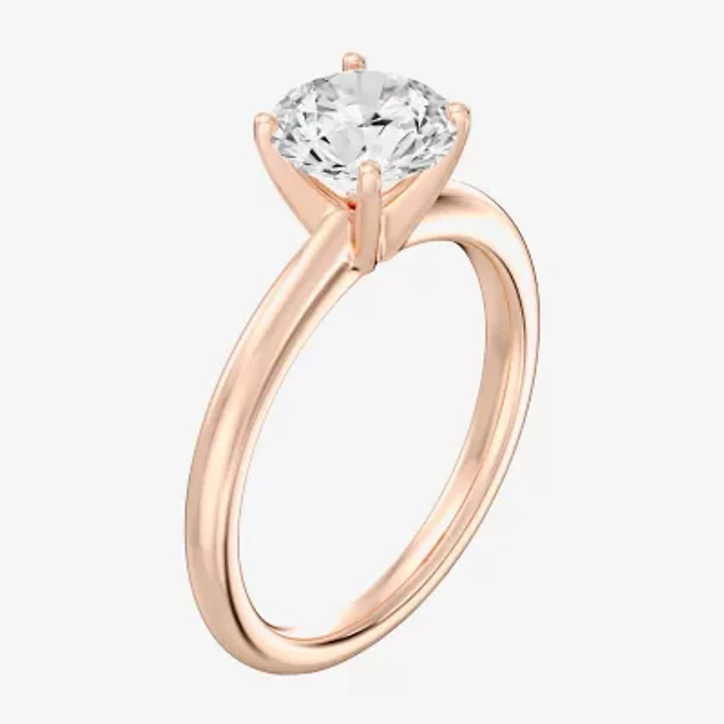 1 1/2 CT..Round Lab-Grown (G / Si2) Diamond Solitaire Engagement Ring 14K Gold
