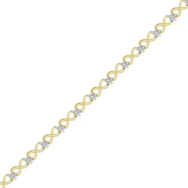 1/10 CT.T.W. Natural Diamond 14K Gold over Sterling SIlver Bracelet
