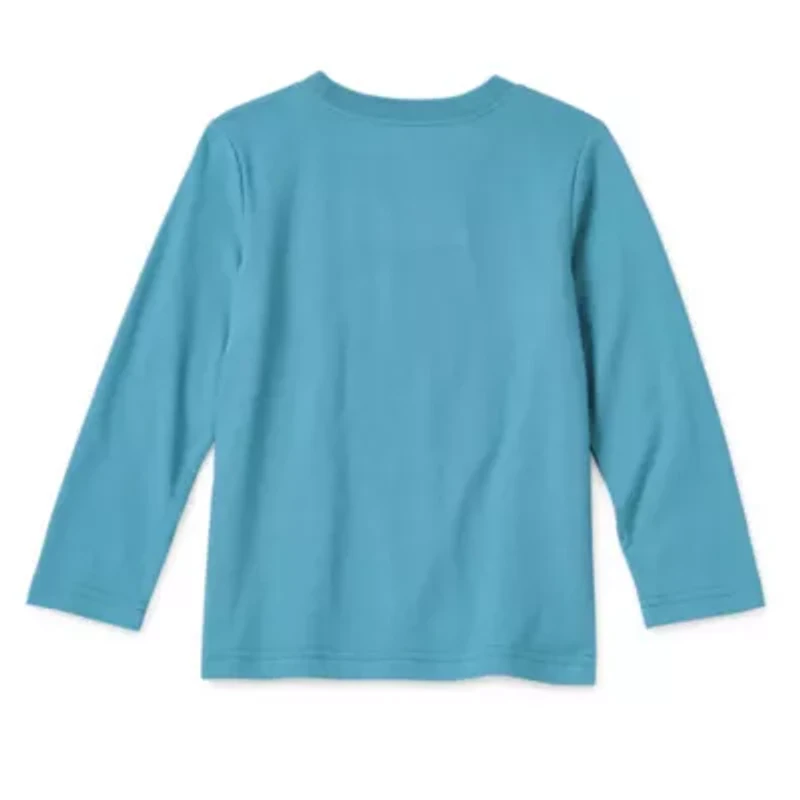 Okie Dokie Toddler & Little Boys Crew Neck Long Sleeve Regular Fit Graphic T-Shirt