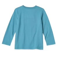 Okie Dokie Toddler & Little Boys Crew Neck Long Sleeve Regular Fit Graphic T-Shirt