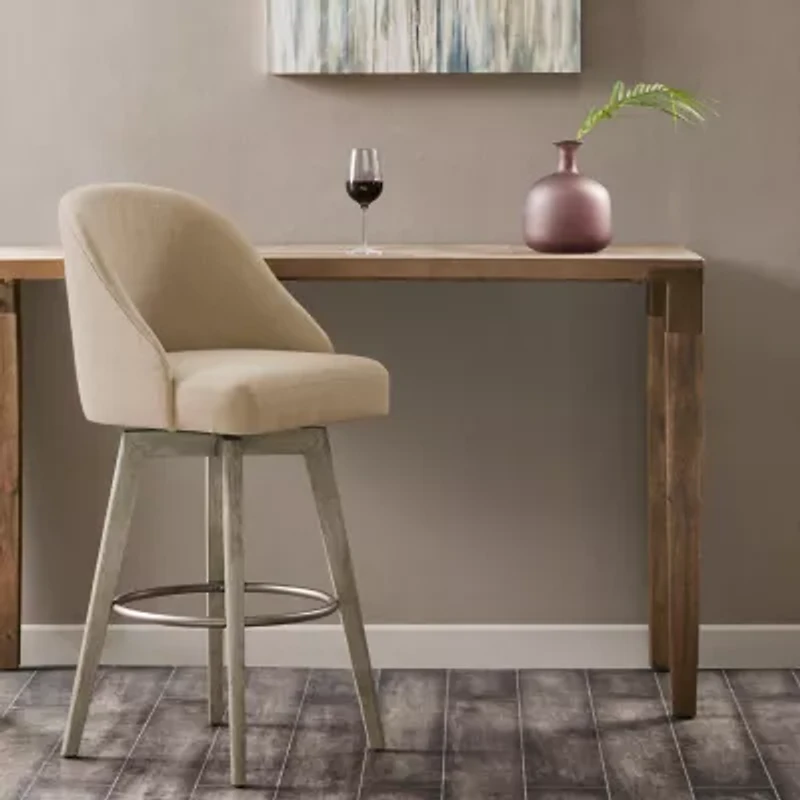 Madison Park Walsh Dining Room Collection Upholstered Swivel Bar Stool