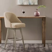 Madison Park Walsh Dining Room Collection Upholstered Swivel Bar Stool