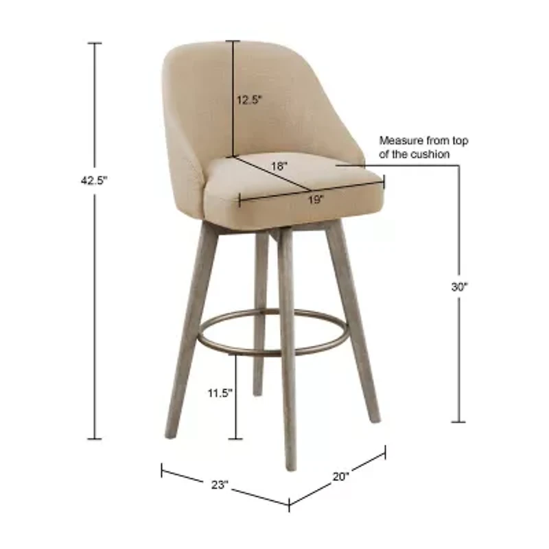 Madison Park Walsh Dining Room Collection Upholstered Swivel Bar Stool