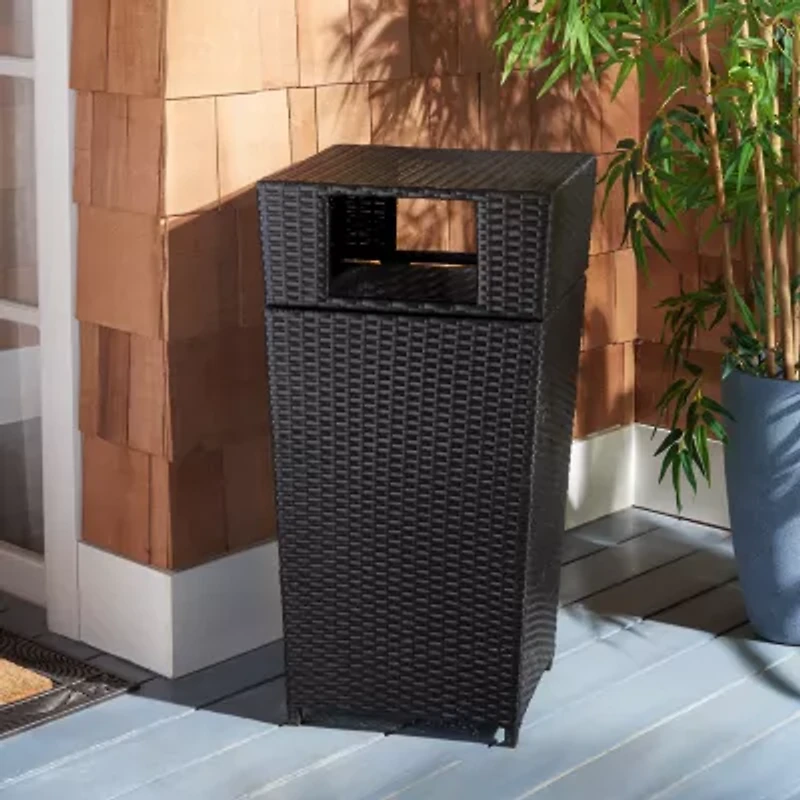 Wicker Patio Trash Cans