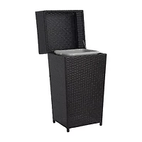 Wicker Patio Trash Cans
