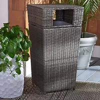 Patio Wicker Trash Cans
