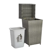 Patio Wicker Trash Cans