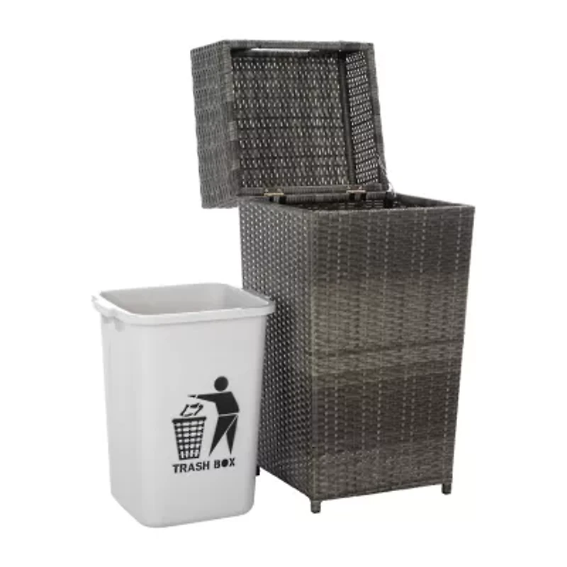 Patio Wicker Trash Cans