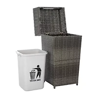 Patio Wicker Trash Cans