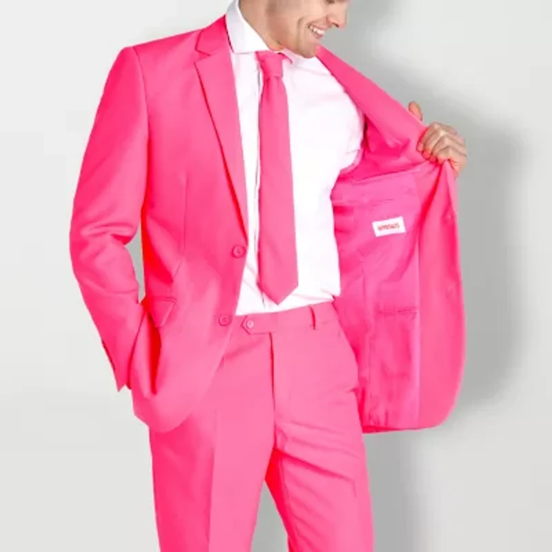 Opposuits Mens Neon Pink Power Suit Set