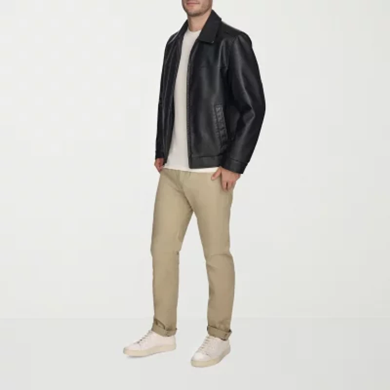 Dockers Mens Faux Leather Midweight Jacket