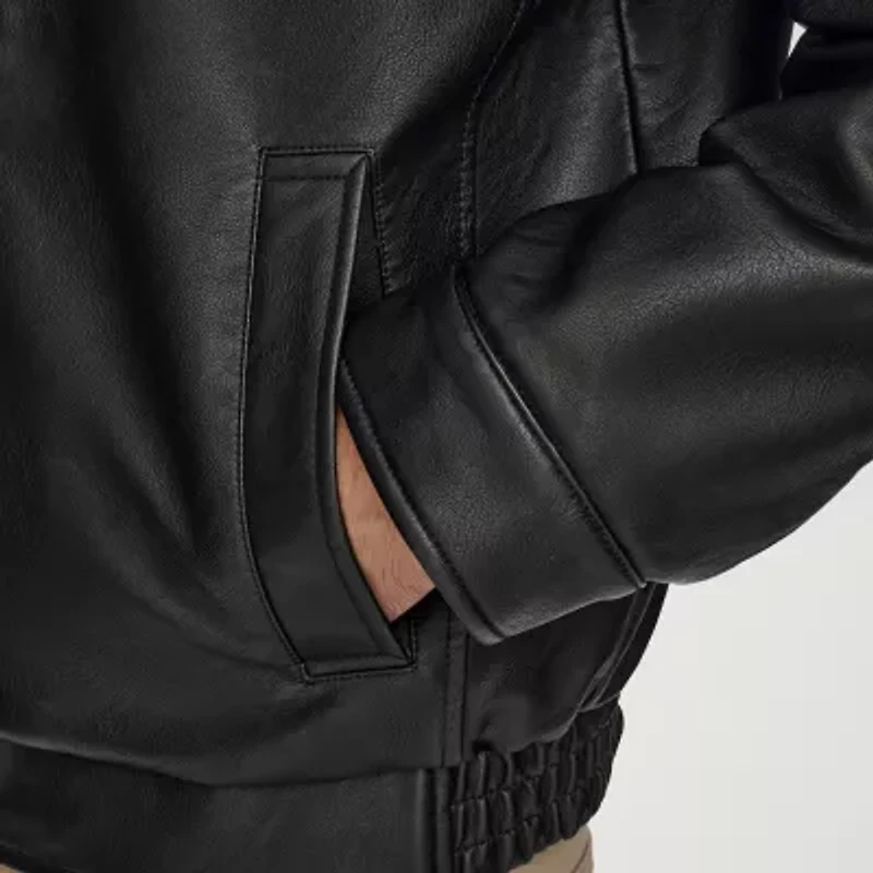 Dockers Mens Faux Leather Midweight Jacket