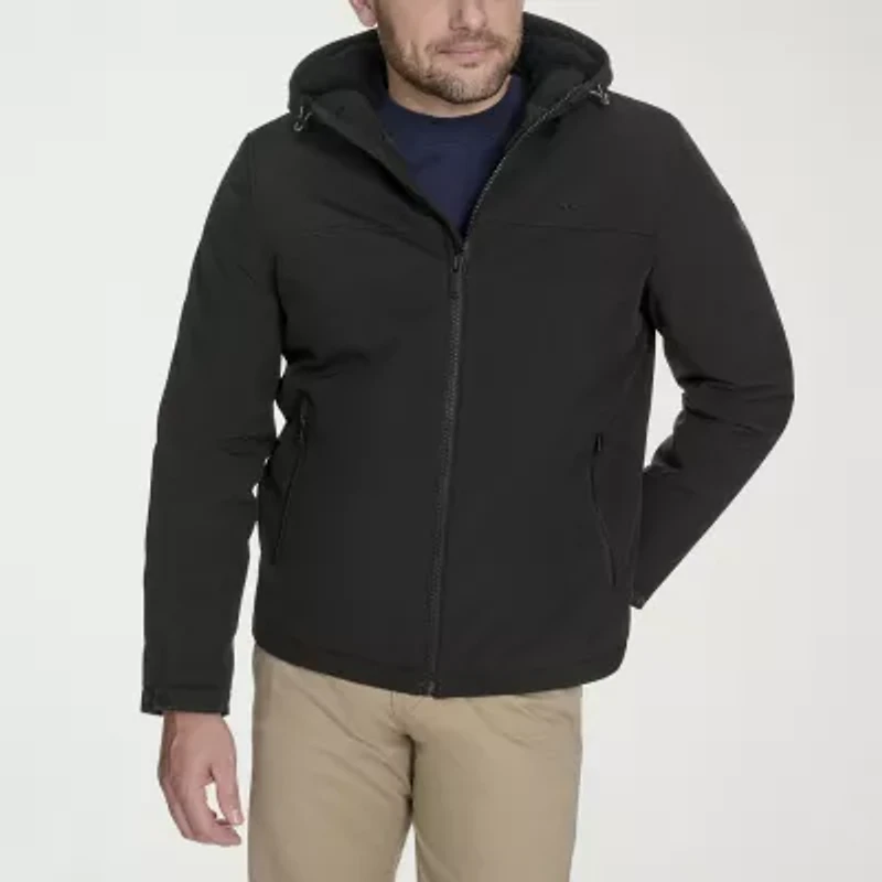 Dockers Mens Hooded Water Resistant Midweight Softshell Jacket