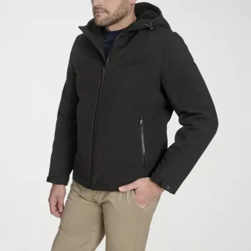 Dockers Mens Hooded Water Resistant Midweight Softshell Jacket