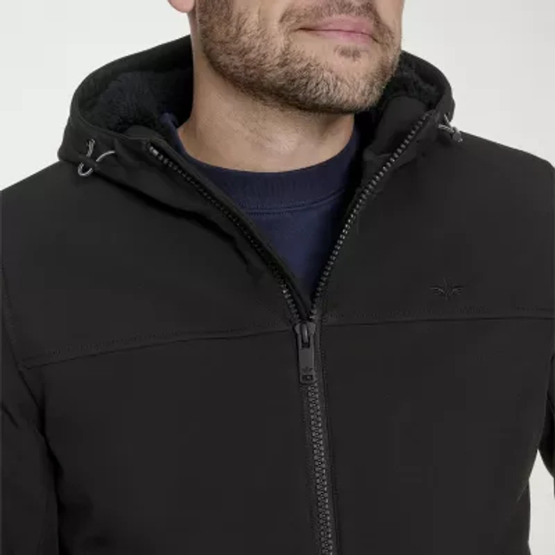Dockers Mens Hooded Water Resistant Midweight Softshell Jacket
