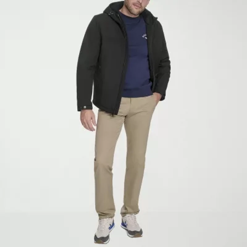 Dockers Mens Hooded Water Resistant Midweight Softshell Jacket
