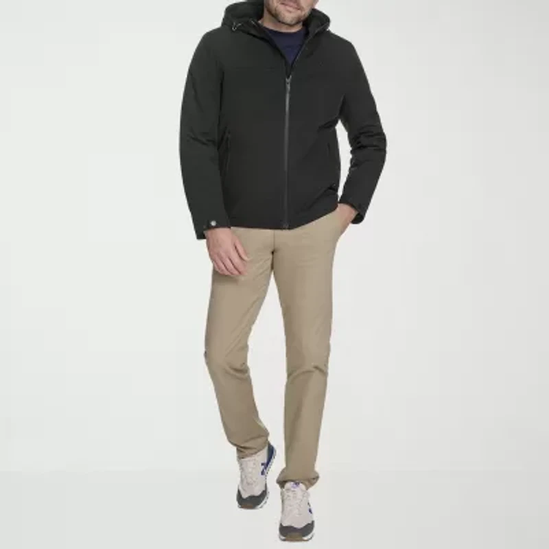 Dockers Mens Hooded Water Resistant Midweight Softshell Jacket