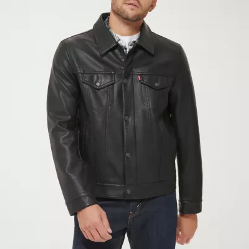 Levi's® Mens Midweight Faux Leather Trucker Jacket