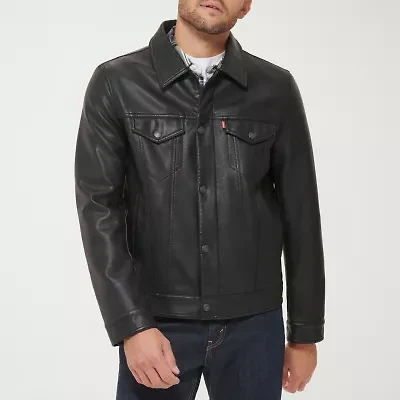 Levi's® Mens Midweight Faux Leather Trucker Jacket