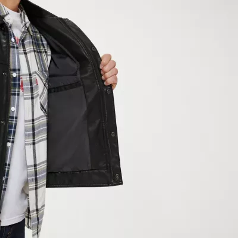 Levi's® Mens Midweight Faux Leather Trucker Jacket