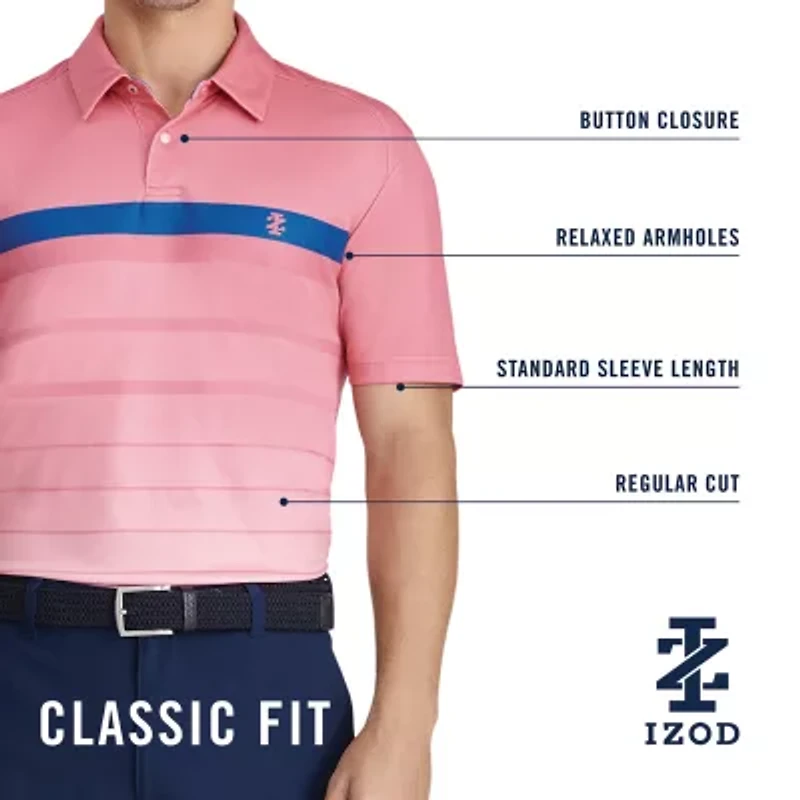 IZOD Swingflex Elite Mens Regular Fit Short Sleeve Polo Shirt