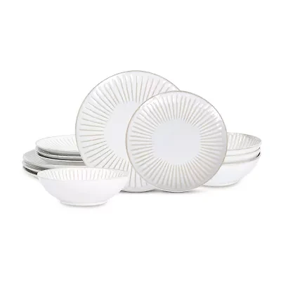 Stone + Lain Linea 12-pc. Stoneware Dinnerware Set