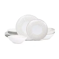 Stone + Lain Linea 12-pc. Stoneware Dinnerware Set