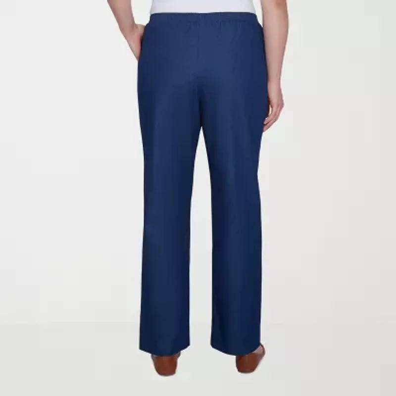 Alfred Dunner Classics Womens Straight Mid Rise Pull-On Pant