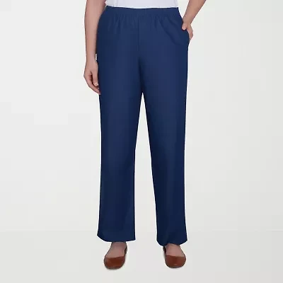 Alfred Dunner Classics Womens Straight Mid Rise Pull-On Pant