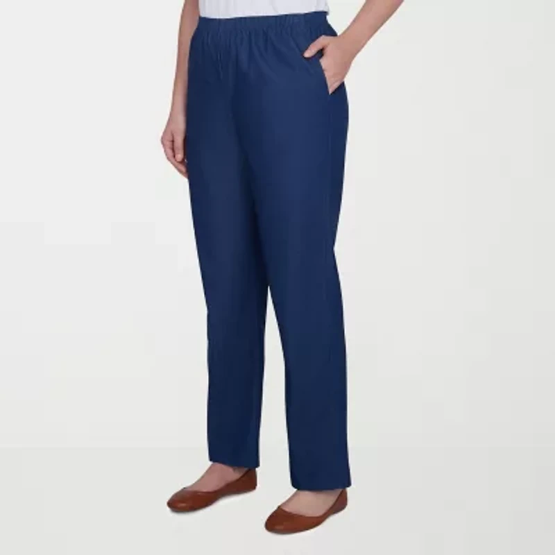 Alfred Dunner Classics Womens Straight Mid Rise Pull-On Pant