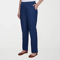 Alfred Dunner Classics Womens Straight Mid Rise Pull-On Pant