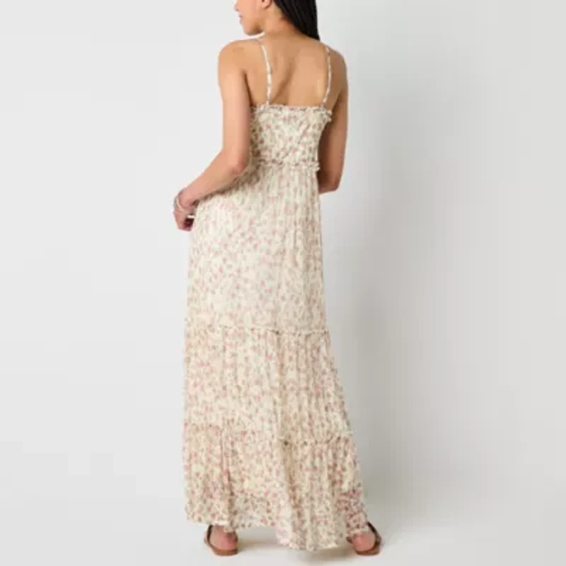 Arizona Womens Sleeveless Patchwork Juniors Maxi Dress