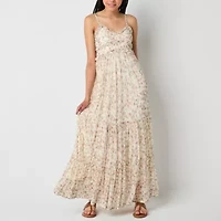 Arizona Womens Sleeveless Patchwork Juniors Maxi Dress