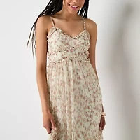 Arizona Womens Sleeveless Patchwork Juniors Maxi Dress